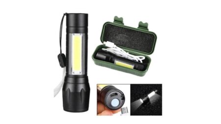 Linterna Mini USB Recargable COB Doble Iluminacion